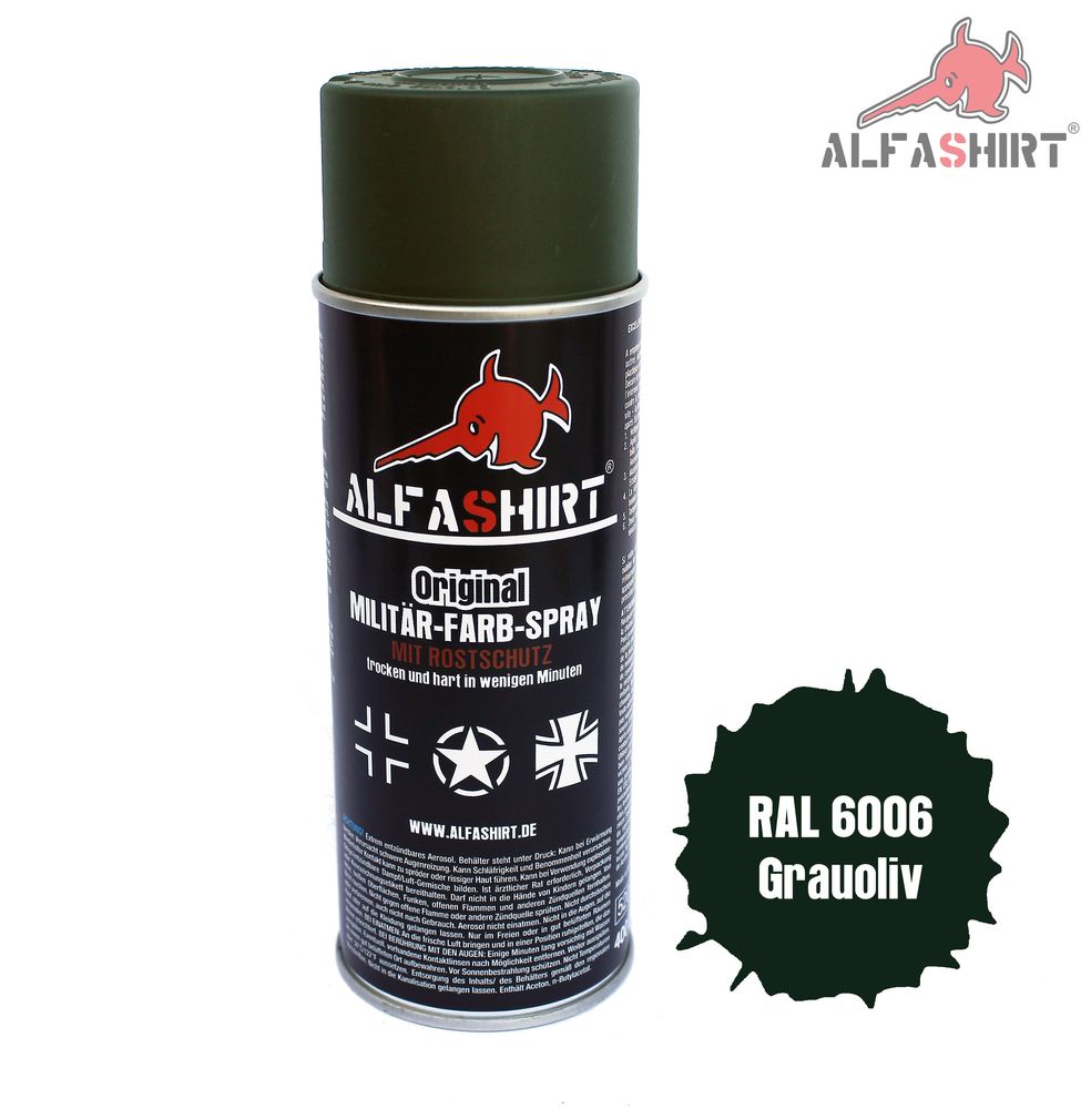 Farbspray RAL 6006 Grauoliv Feldgrau Panzergrau Tarnung Farbe Lack #12689