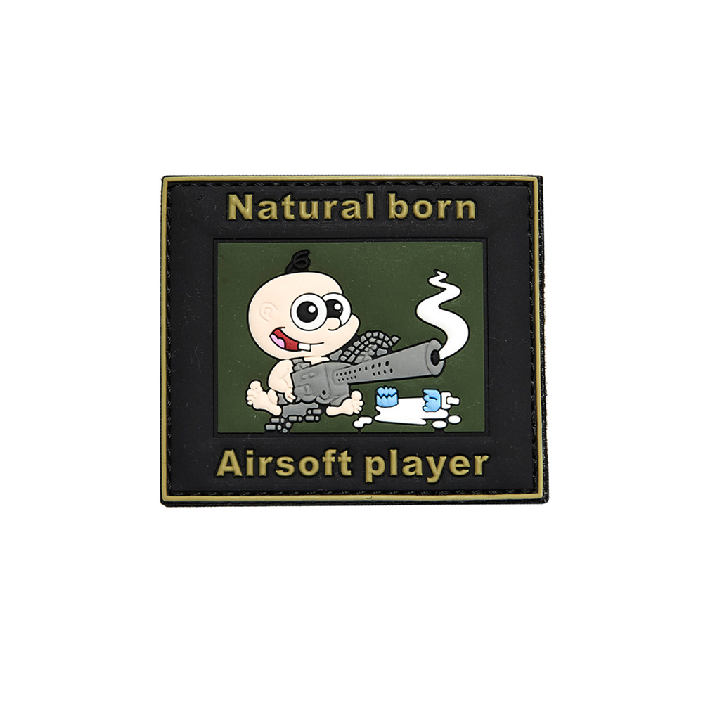 3D Rubber Natural Born Patch Babygun Softair Aufnäher Abzeichen 5  x 6 cm#26987