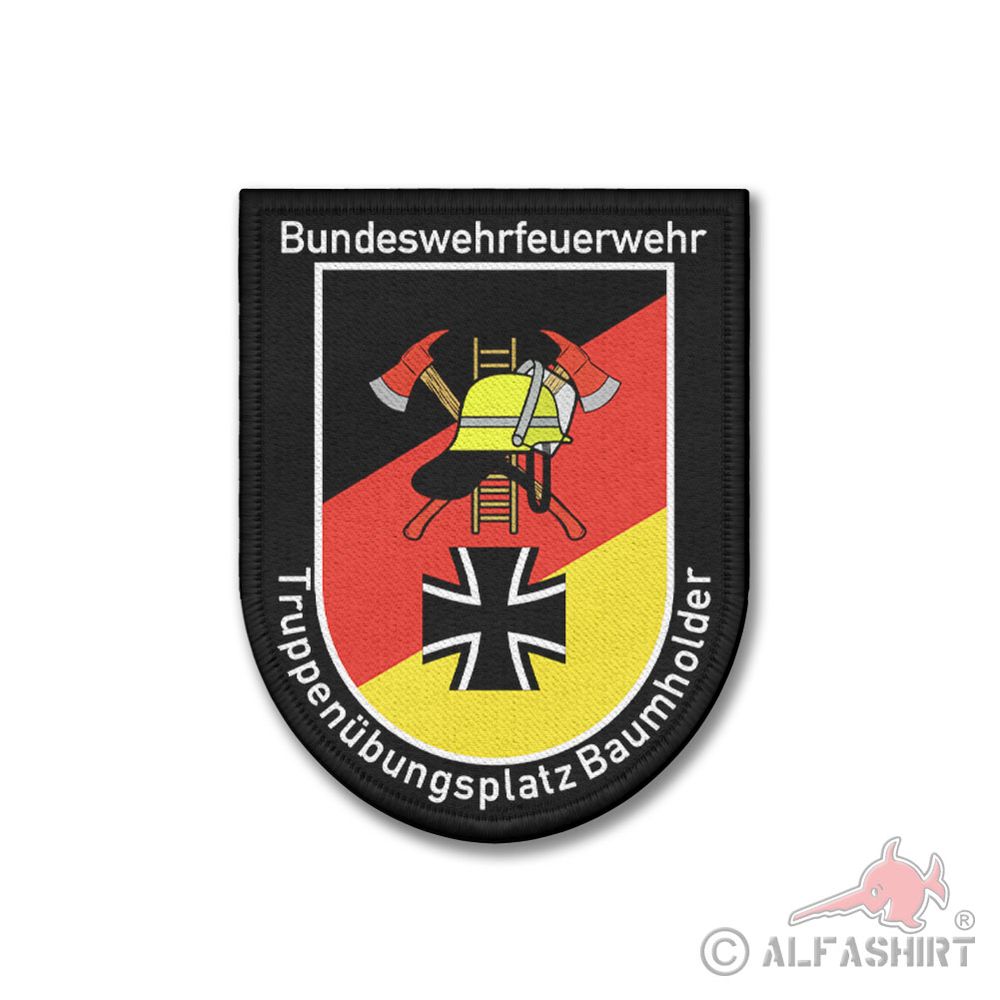 Patch 9x7 cm Bundeswehr Feuerwehr Truppenübungsplatz Baumholder Rheinland #45422