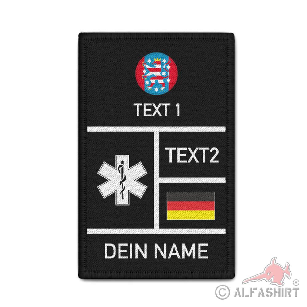 Rank Patch personalisiert Freistaat Thüringen DE TH Wunschtext Paramedic #43464