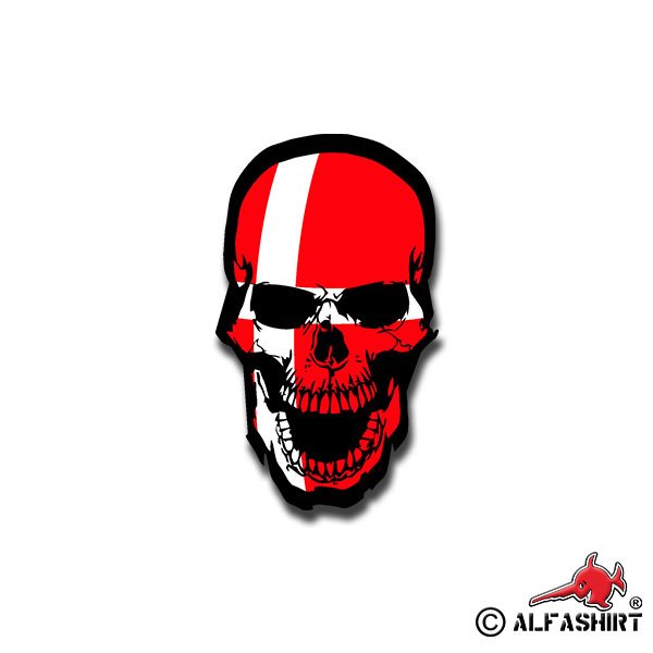 Sticker Denmark Skull Skull Bone Skull State 7x4cm A1497