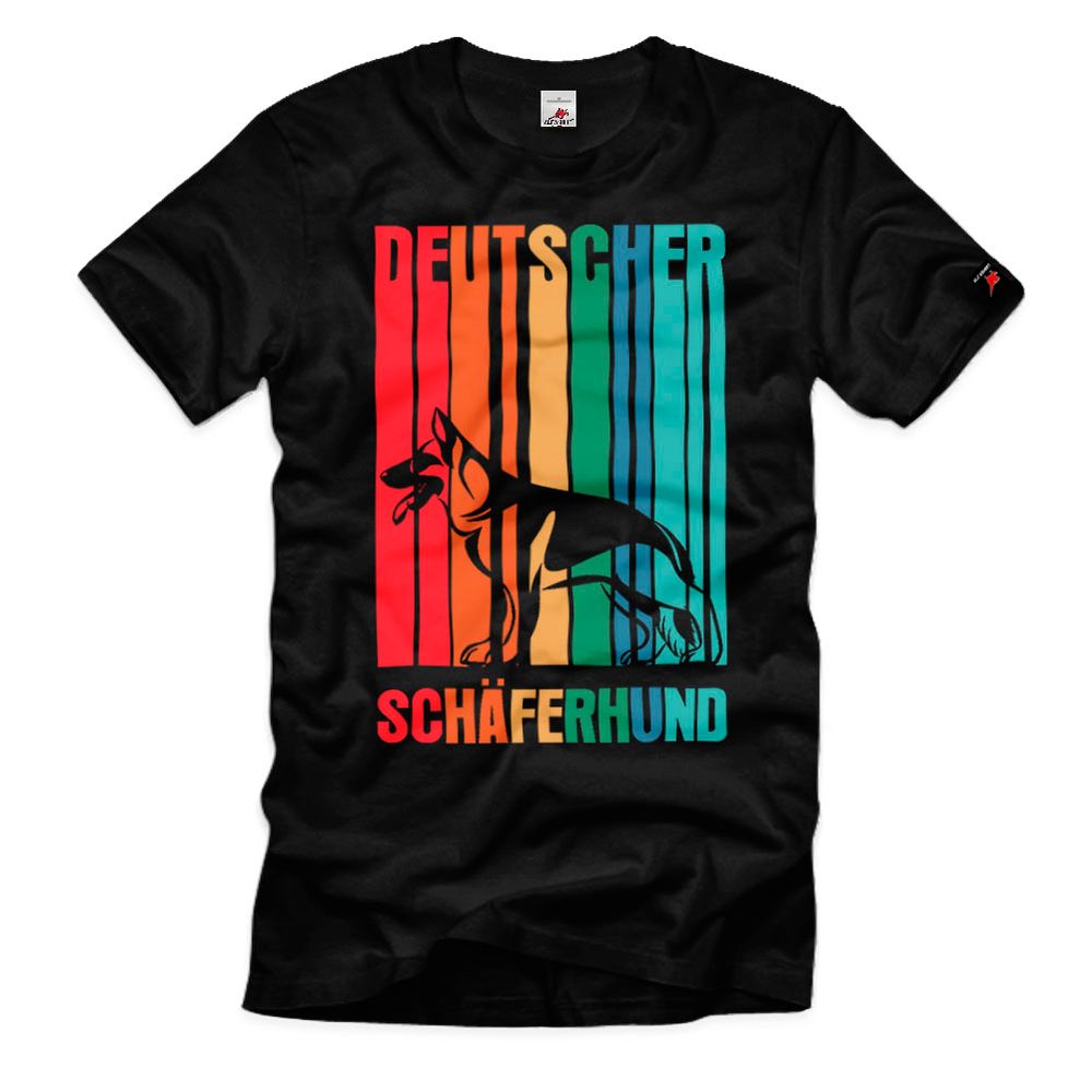 Retro Deutscher Schäferhund Familien Hund Farben DSH T Shirt #39764
