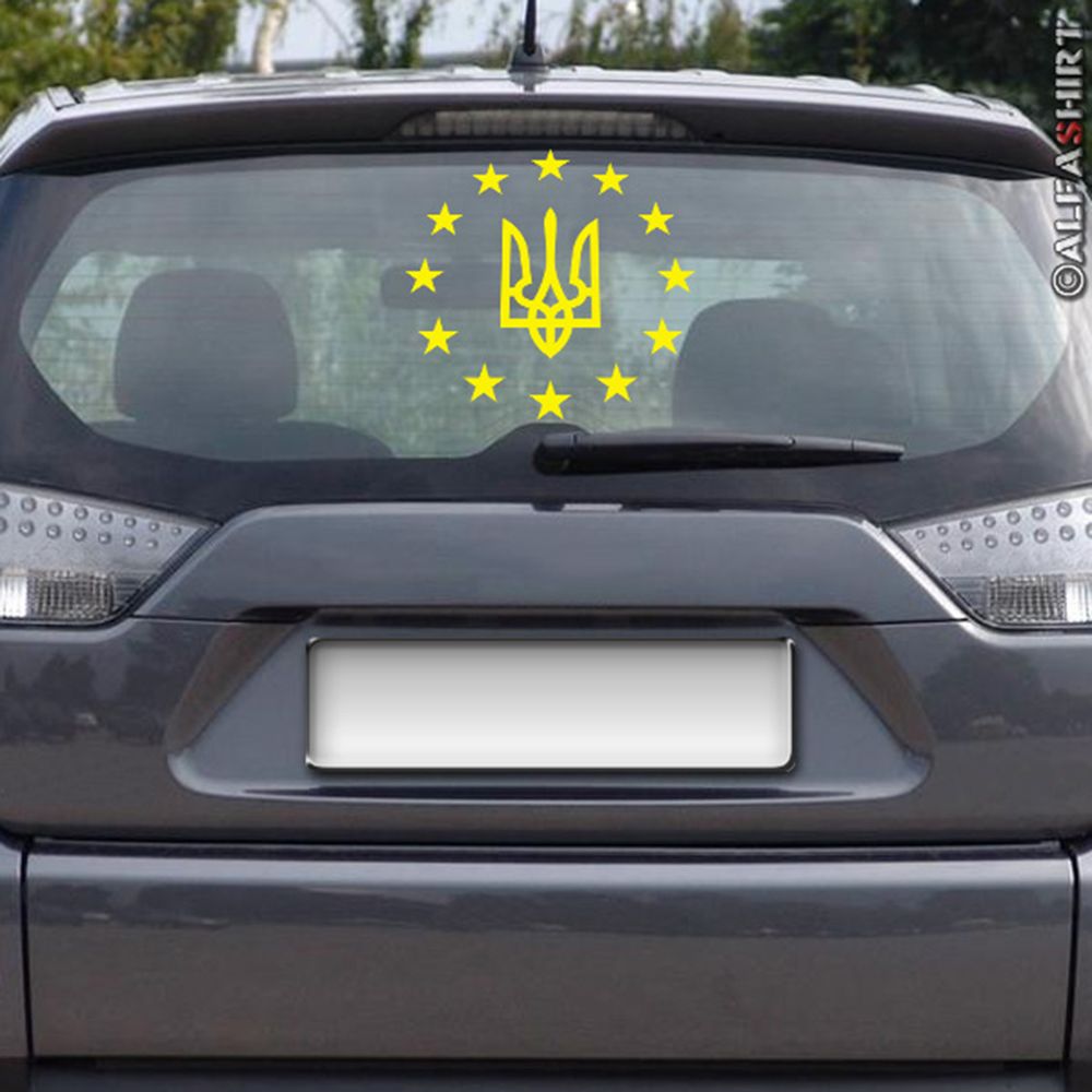 Aufkleber/Sticker Ukrainische Streitkräfte Europa Abzeichen Fiktiv 10x10cm #A419