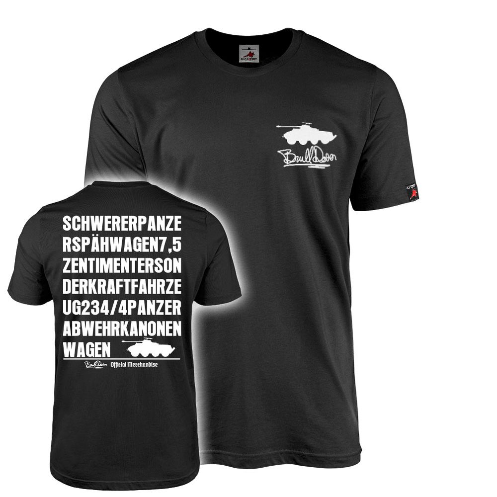 BRULLDOZER heavy armored reconnaissance vehicle SdKfz 234-4 7.5cm anti-tank gun WW2 wheeled tank T-shirt #47291