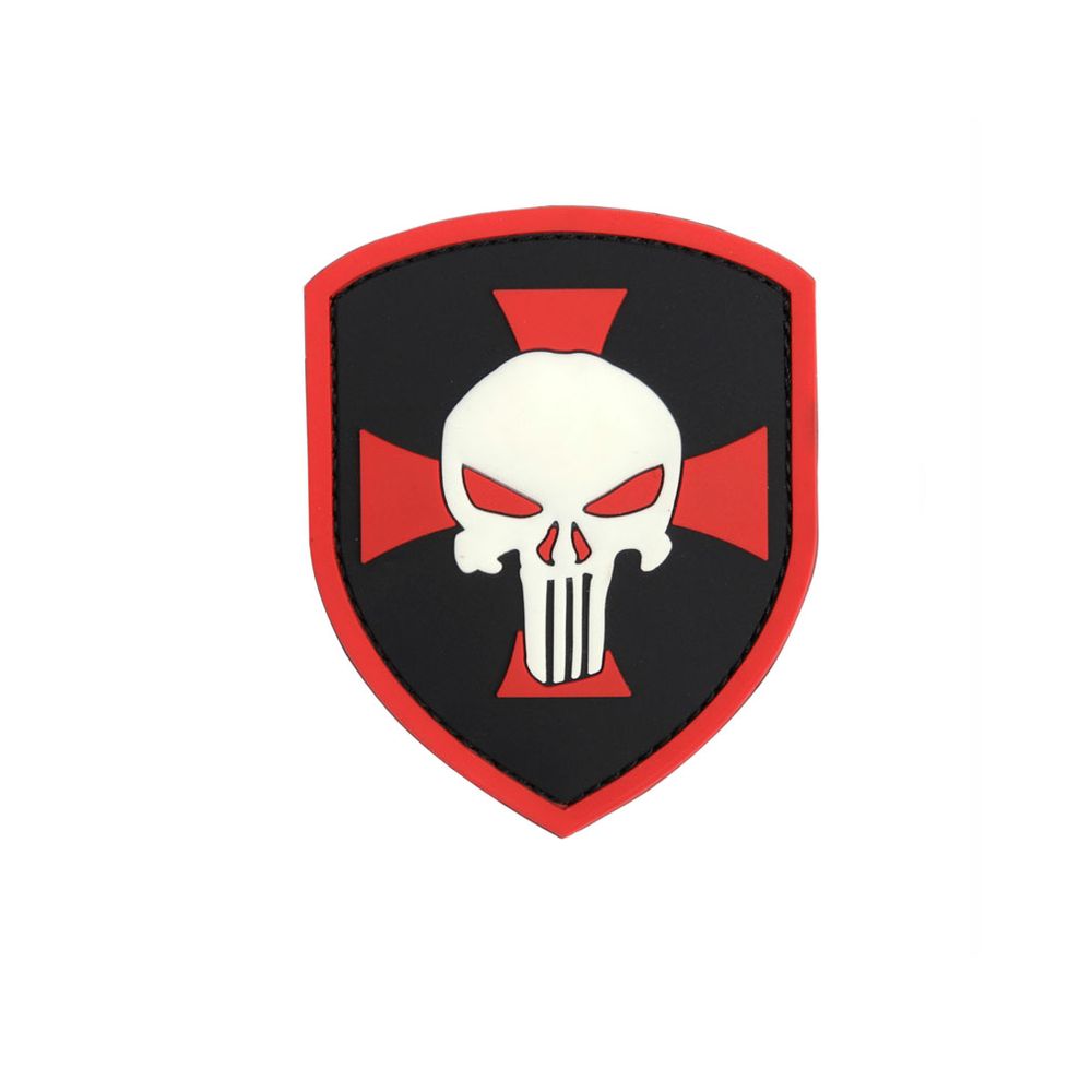 Kreuzritter Patch 3D Rubber Crusader Infidel Skull Templer 8x7cm #22981