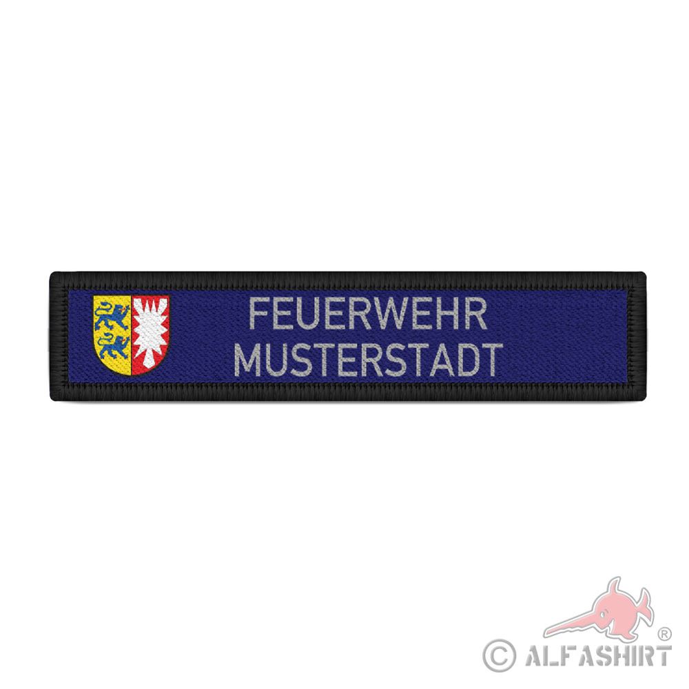 Schleswig Holstein Namen-Schild Patch Musterstadt Feuerwehr Rettungsdienst#40885