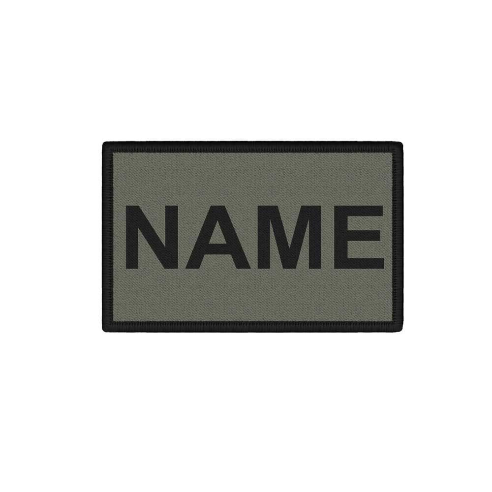Patch 7,5x4,5cm personalisierbar Namen Steingrau Oliv Einsatz Flausch #47029