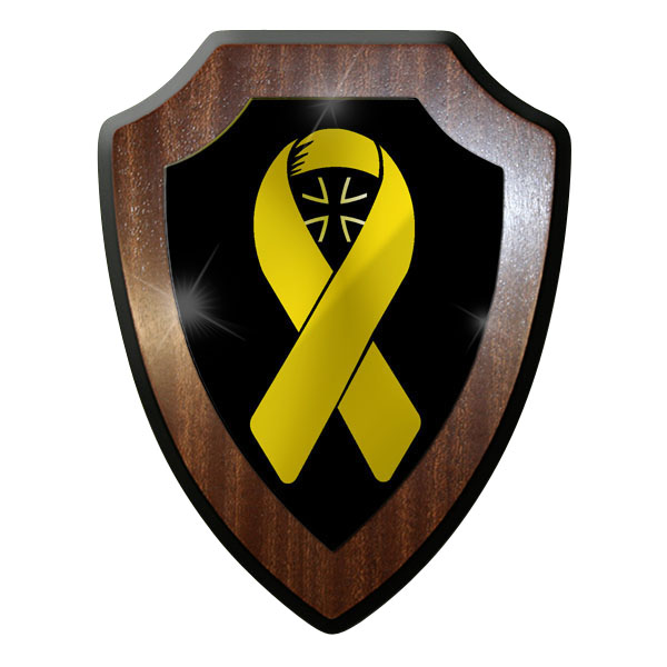 Wappenschild / Wandschild -Gelbe Schleife Unterstützung Soldaten BW #9668