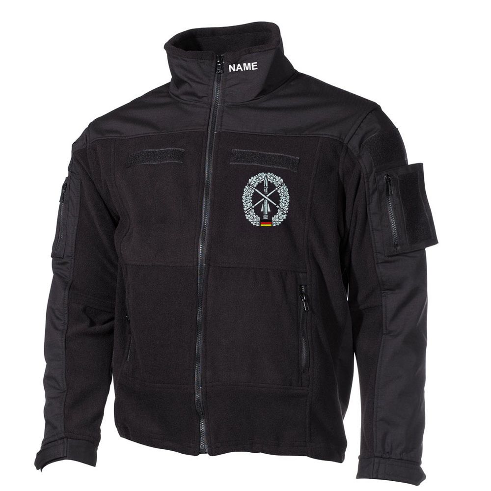Combat Fleecejacke Gestickt Flugabwehr FlaRak Gruppe Barett-Abzeichen #30494