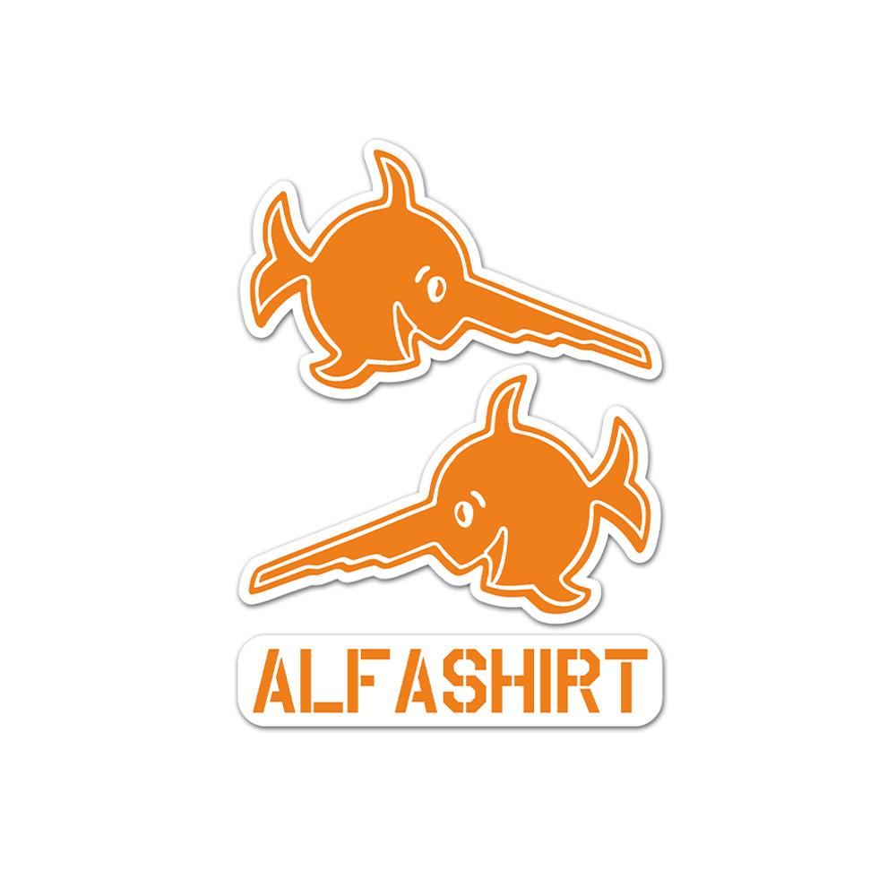 Alfashirt Sägefisch RC Sticker Set Modell Renn-Auto Wagen 2x 5x3cm   #A5971