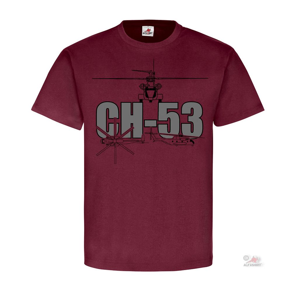 CH 53 Sea Stallion S 65 Transport Helicopter Heli MTH BW Navy T Shirt # 19511
