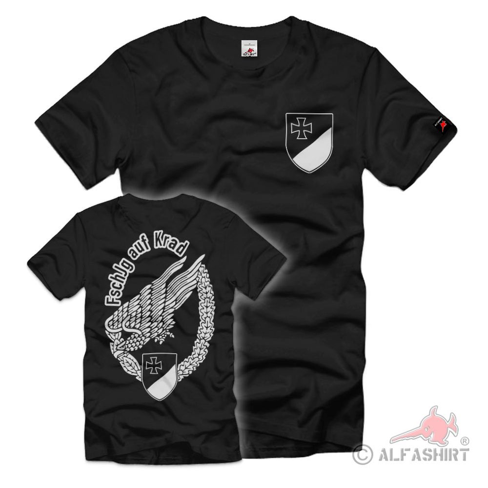 FschJg auf Krad Fallschirmjäger Abzeichen Gedenk Fahrt T-Shirt #40900