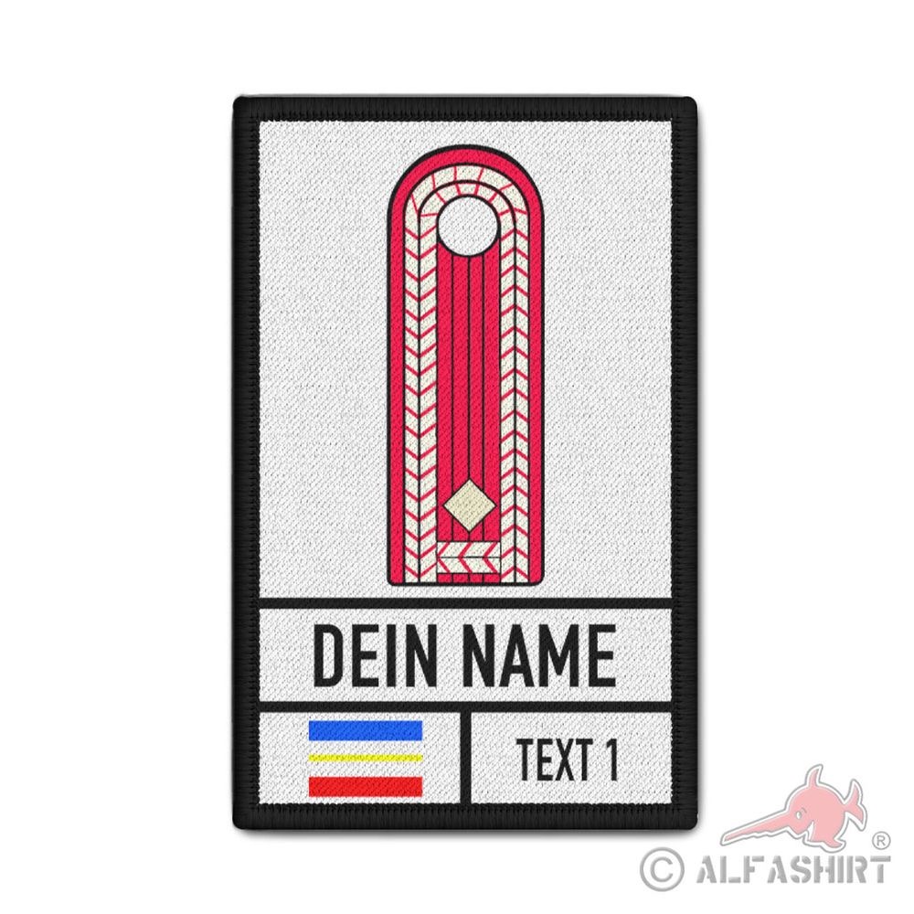 Patch 9,8x6cm personalisierbar Mecklenburg-Vorpommern Flagge Dienstgrad #42440