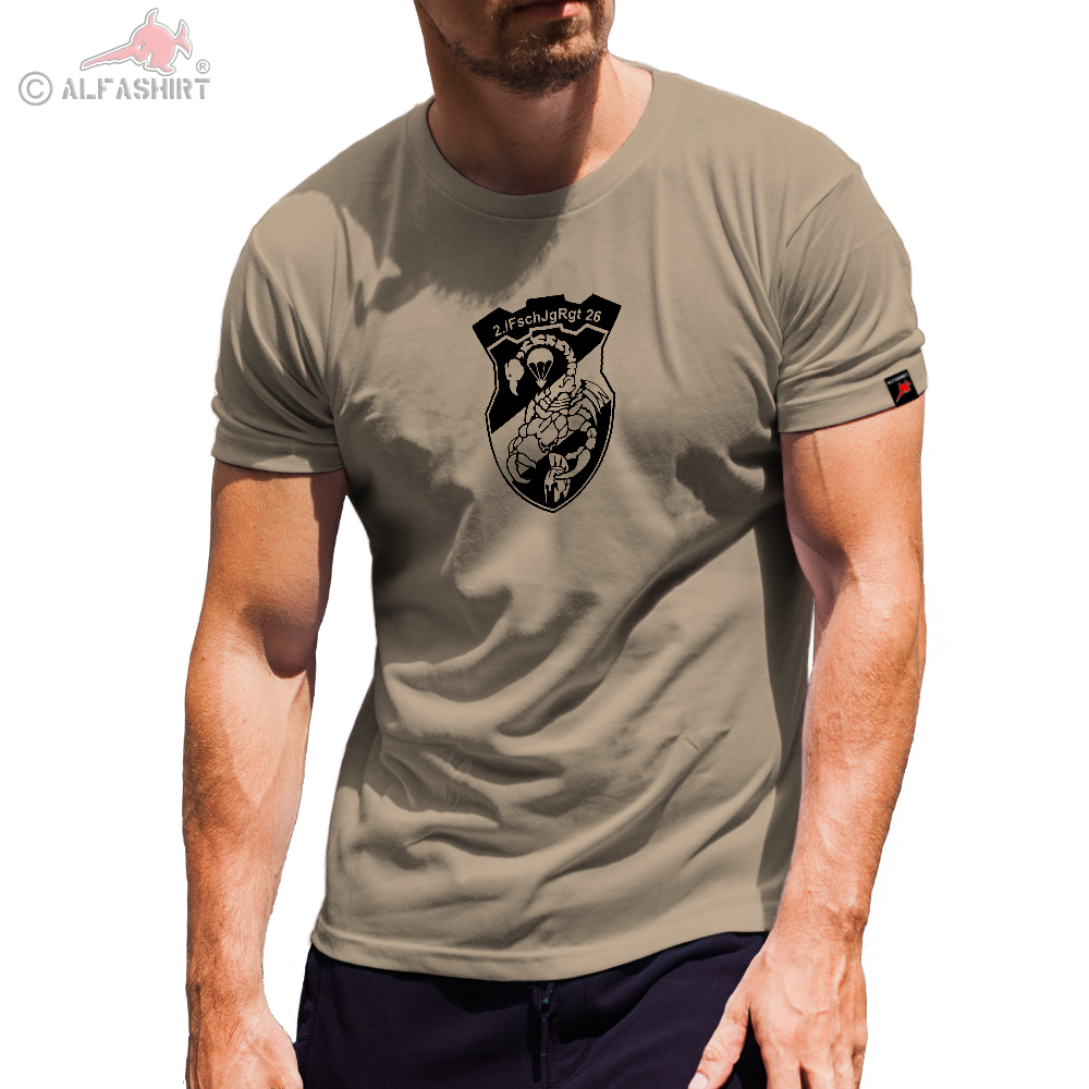 2 FschJgRgt 26 Fallschirmjägerregiment BW Kompanie Tshirt sand #31125