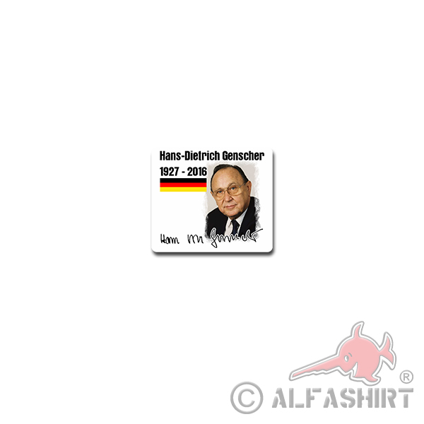 Hans-Dietrich Genscher Sticker German Politician 8x7cm # A3910