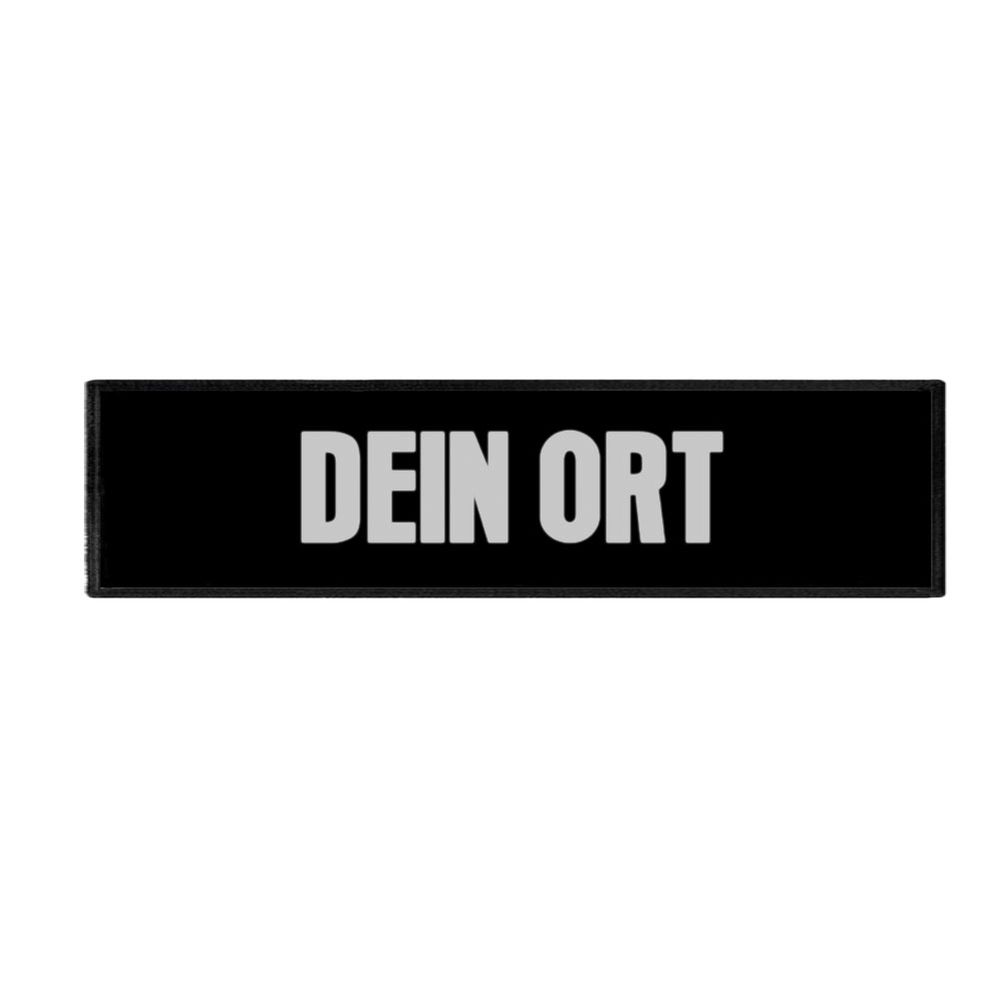 Back patch personalized black reflective text Reflection #41541