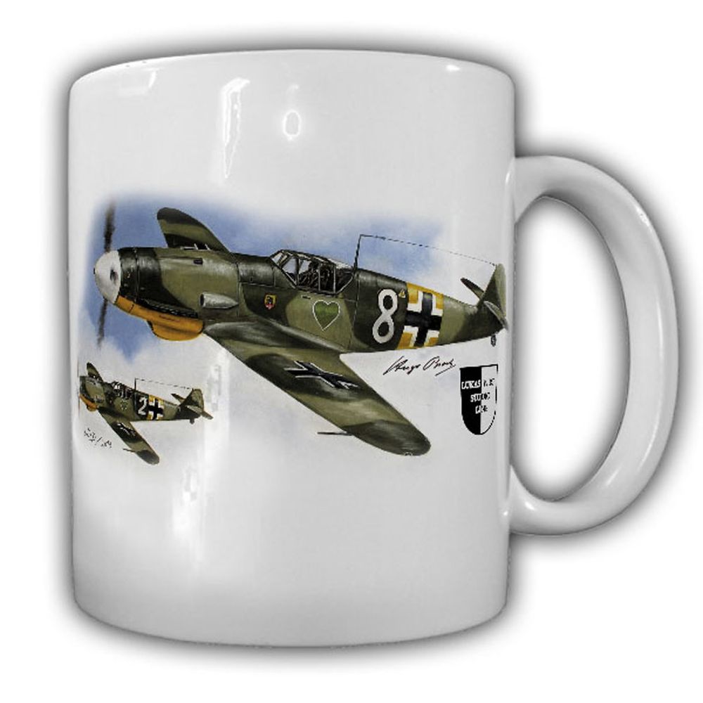Tasse Lukas Wirp Me 109 Hugo Broch Luftwaffe Emil Ass Militaria Kunst #23637