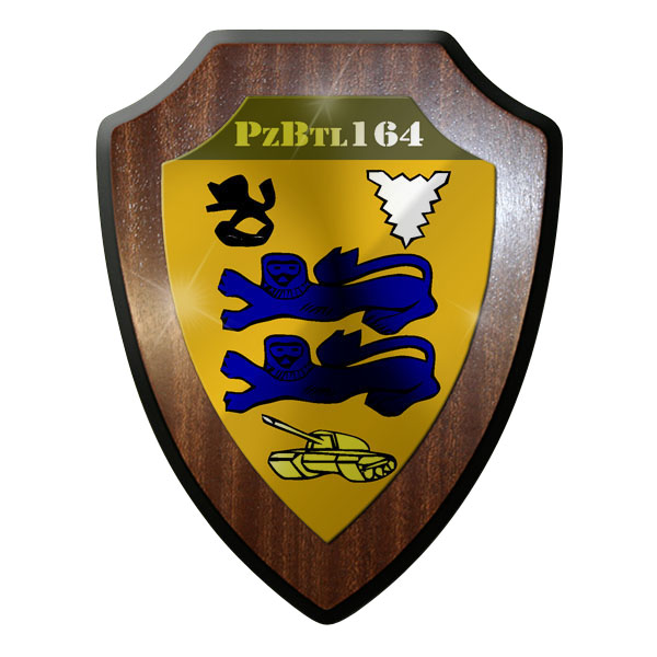 Wappenschild / Wandschild -Panzerbataillon 164 PzBtl Leopard Leo #9658