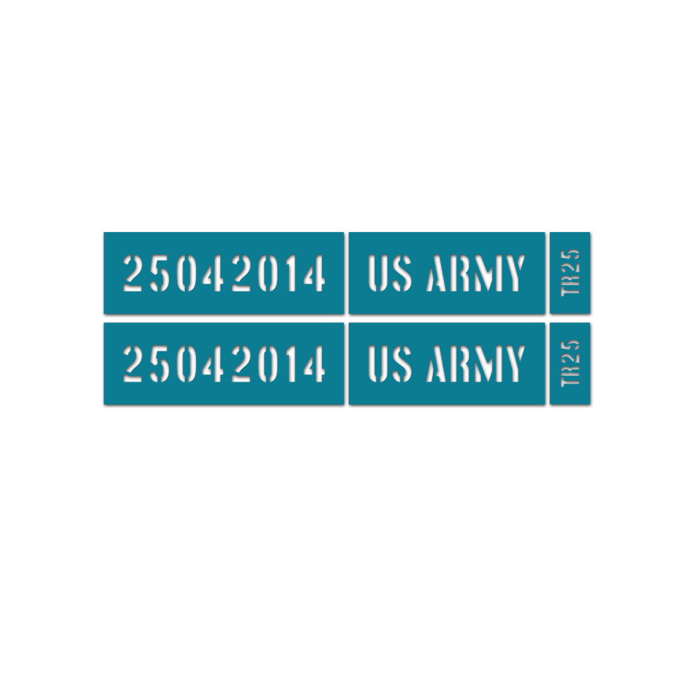 Lackierschablone Motorhauben Set Aufkleber US Army Kennziffer 8cm #A5482