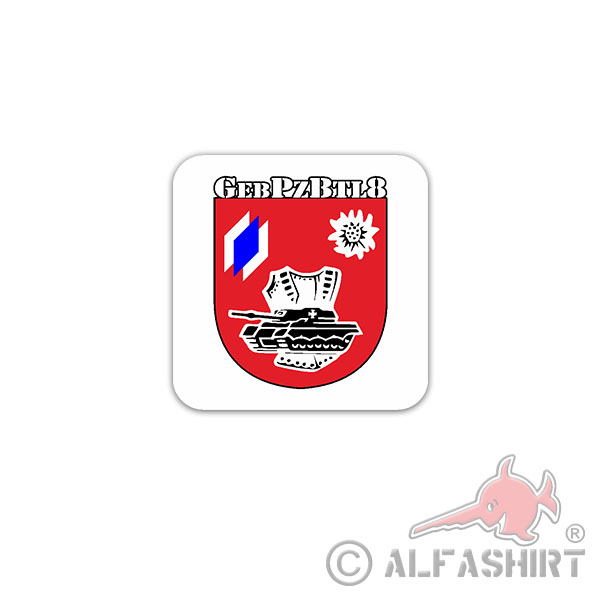 Aufkleber/Sticker GebPzBtl 8 Gebirgspanzerbataillon Panzerbrigade 7x7cm A2898
