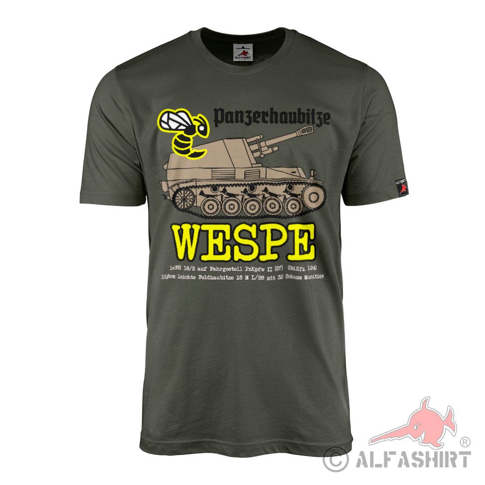Panzerhaubitze Wasp Panzer 10.5cm light field howitzer 18 T-Shirt # 41169