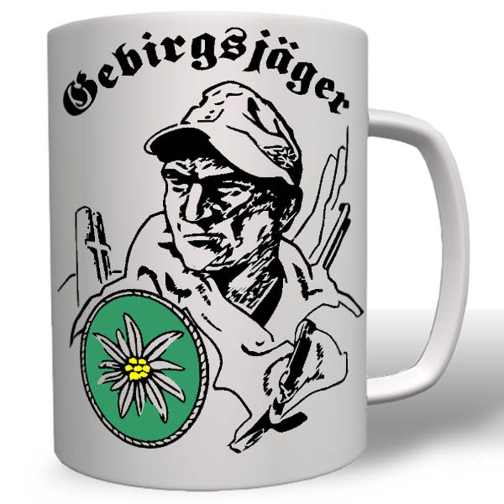 Gebirgsjäger Abzeichen Bundeswehr Edelweiß Tasse #16759