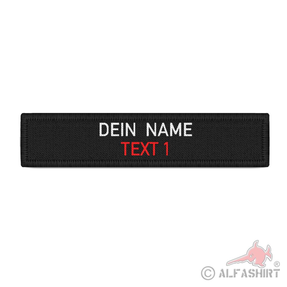 Namenspatch personalisierbar schwarz Name Wunschtext  rot weiß Uniform #42411