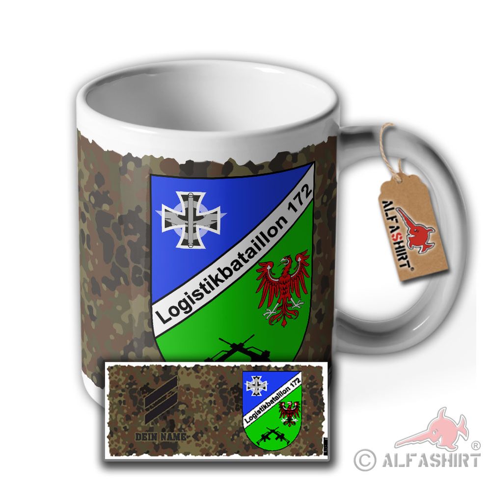 Tasse Obergefreiter PERSONALISIERT 6 Logistikbataillon 172 Wappen Andenken#36831
