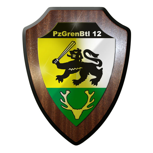 Wappenschild - PzGrenBtl 12 Panzer Grenadier Bataillon Bundeswehr #9358