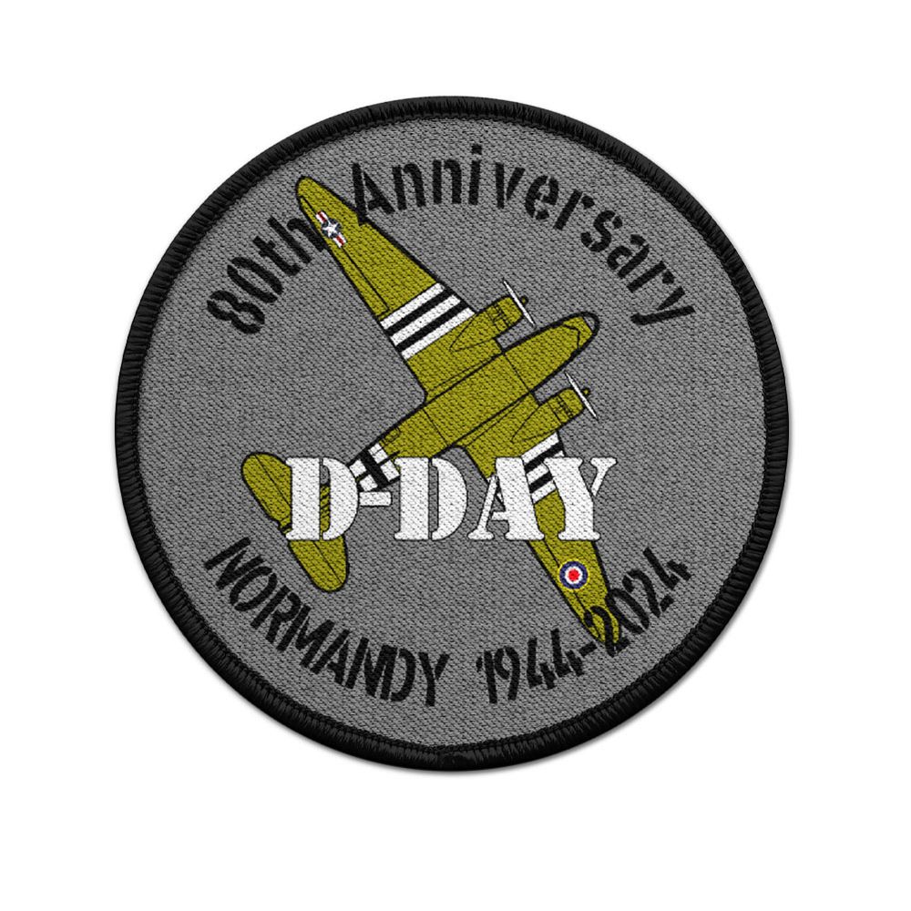 Patch Rund 7,5cm 80 Jahrestag D-Day Anniversary 1944 2024 Gedenken #31488