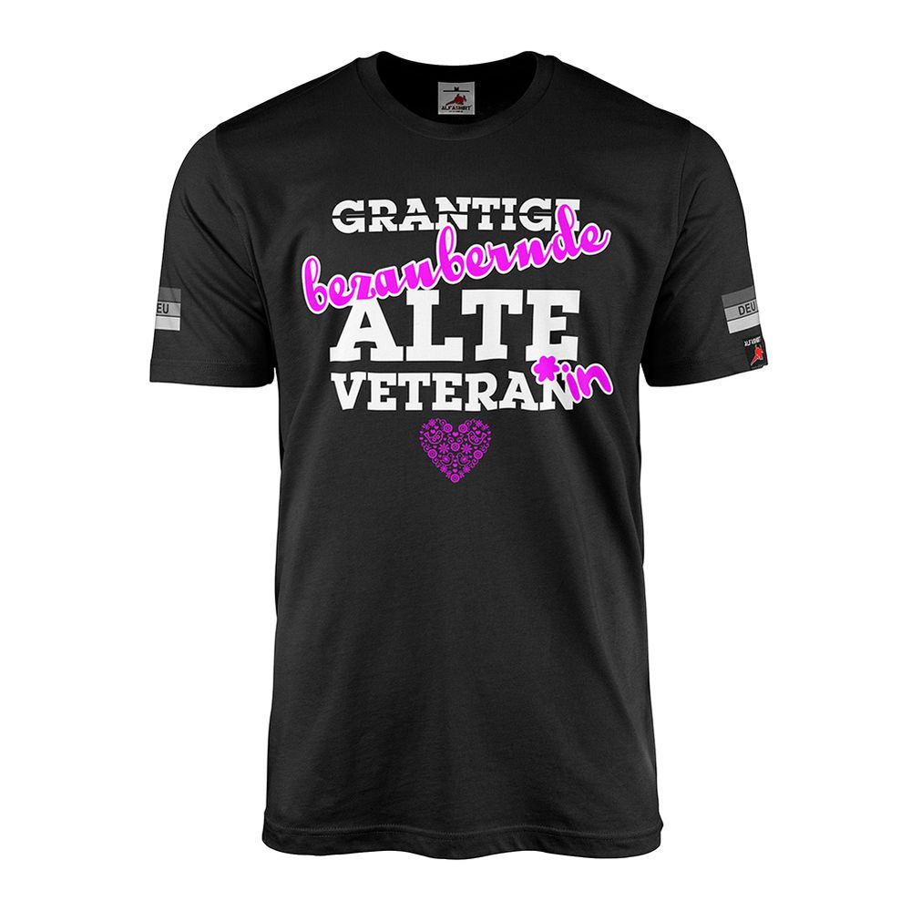 ALTE VETERANIN bezaubernde grantige Soldatin Humor T-Shirt#47772