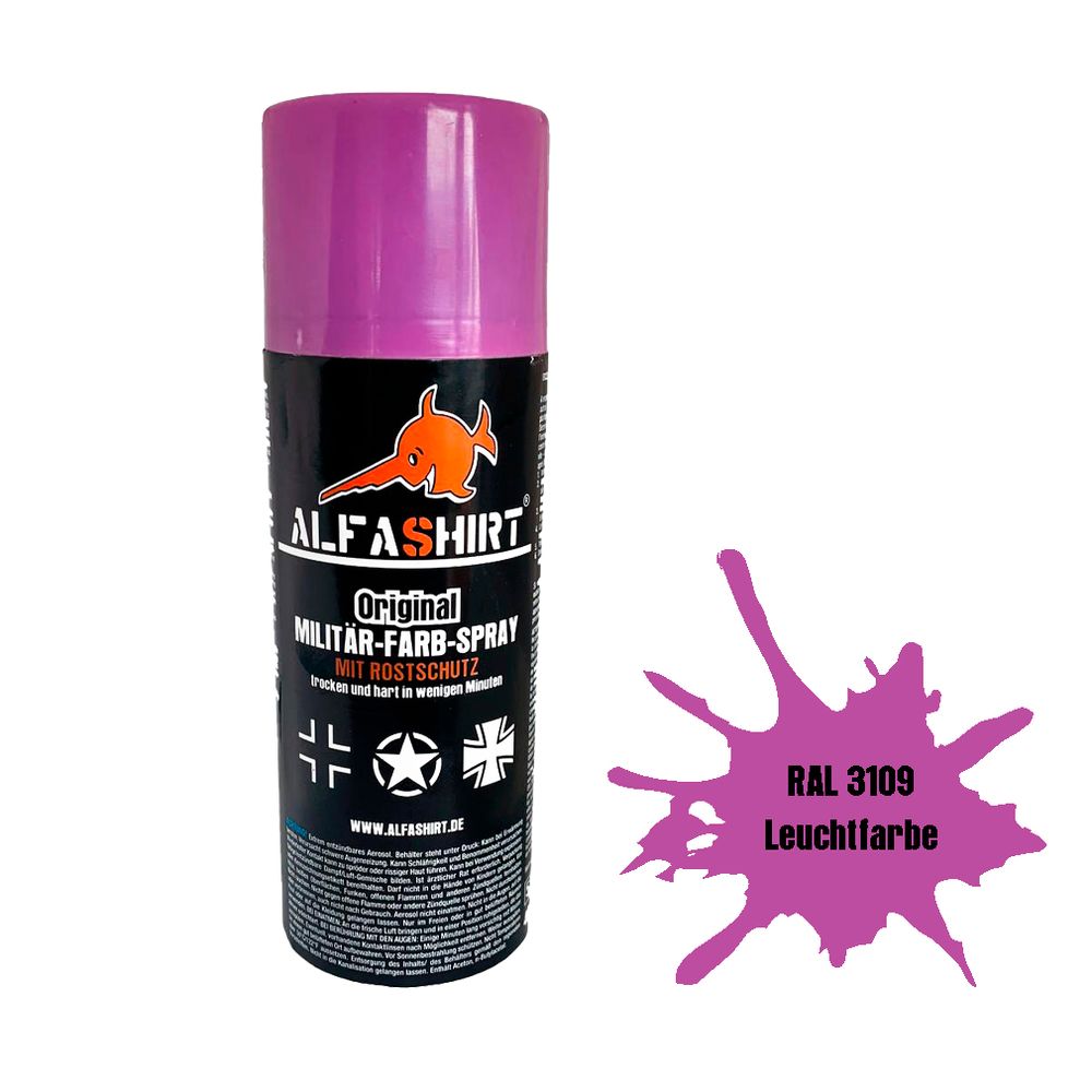 Farbspray Lack RAL 3109 Lila Lilas Leuchtfarbe Fluorescent LF Neon PKW#33841