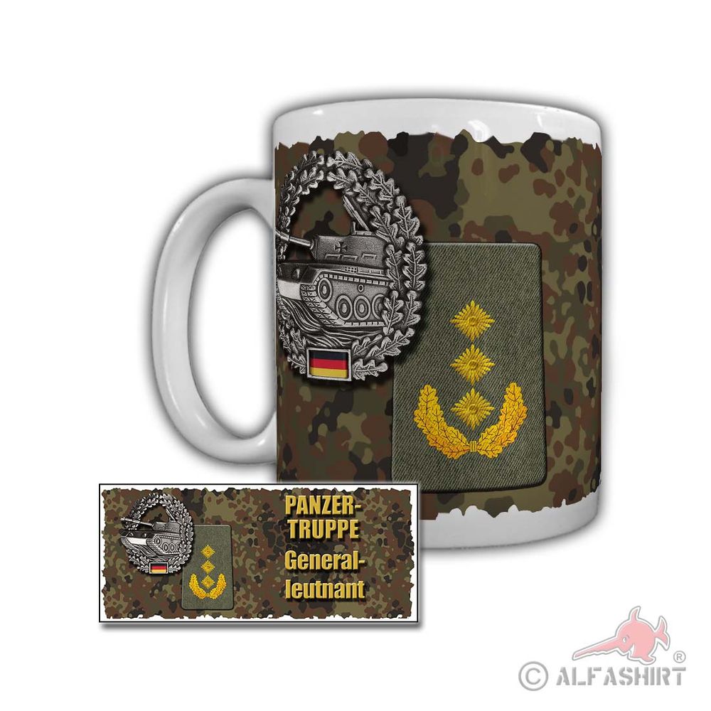 Tasse Panzertruppe Generalleutnant PzBtl 282 Dornstadt Rangabzeichen #29920