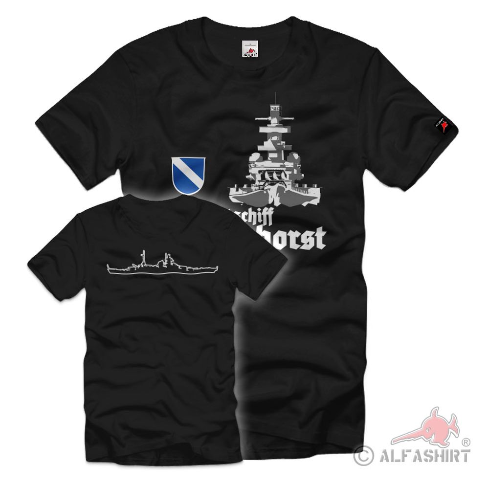 Schlachtschiff Scharnhorst Front KSM Schiff Bug Deutschland T-Shirt #36048