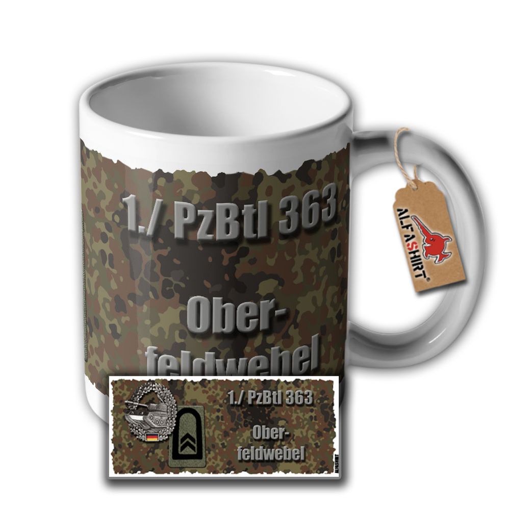 Tasse Panzertruppe 1 PzBtl 363 Oberfeldwebel Prinz Eugen Kaserne Külsheim #33226