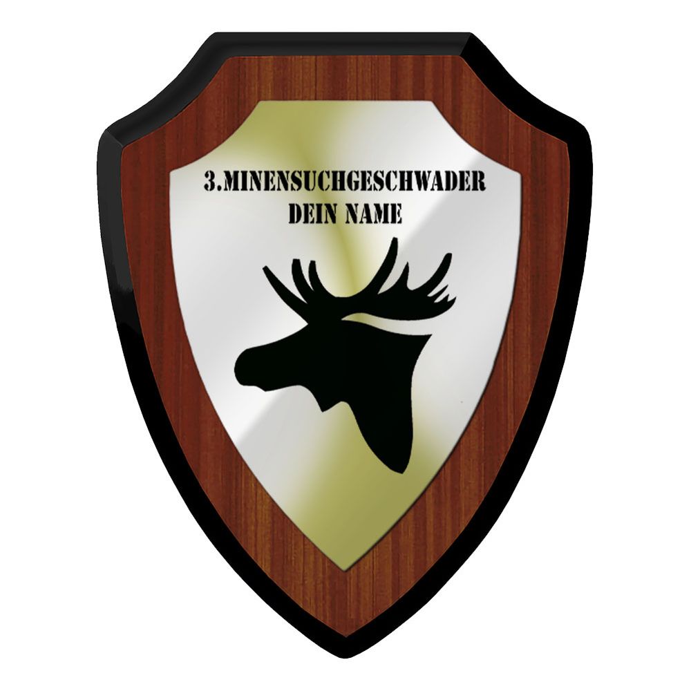 Wappenschild / Wandschild / Wappen - 3. Minensuchgeschwader Marine Elch #7057