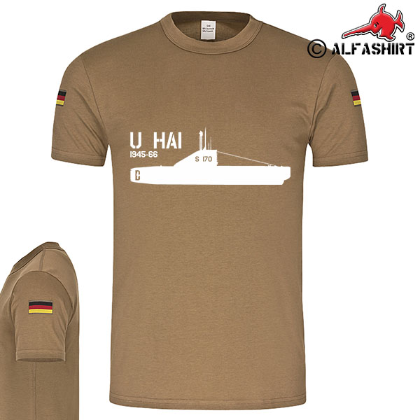 BW Tropen U Hai S170 Bundesmarine U2365 Küsten U-Boot Tropenshirt #15062