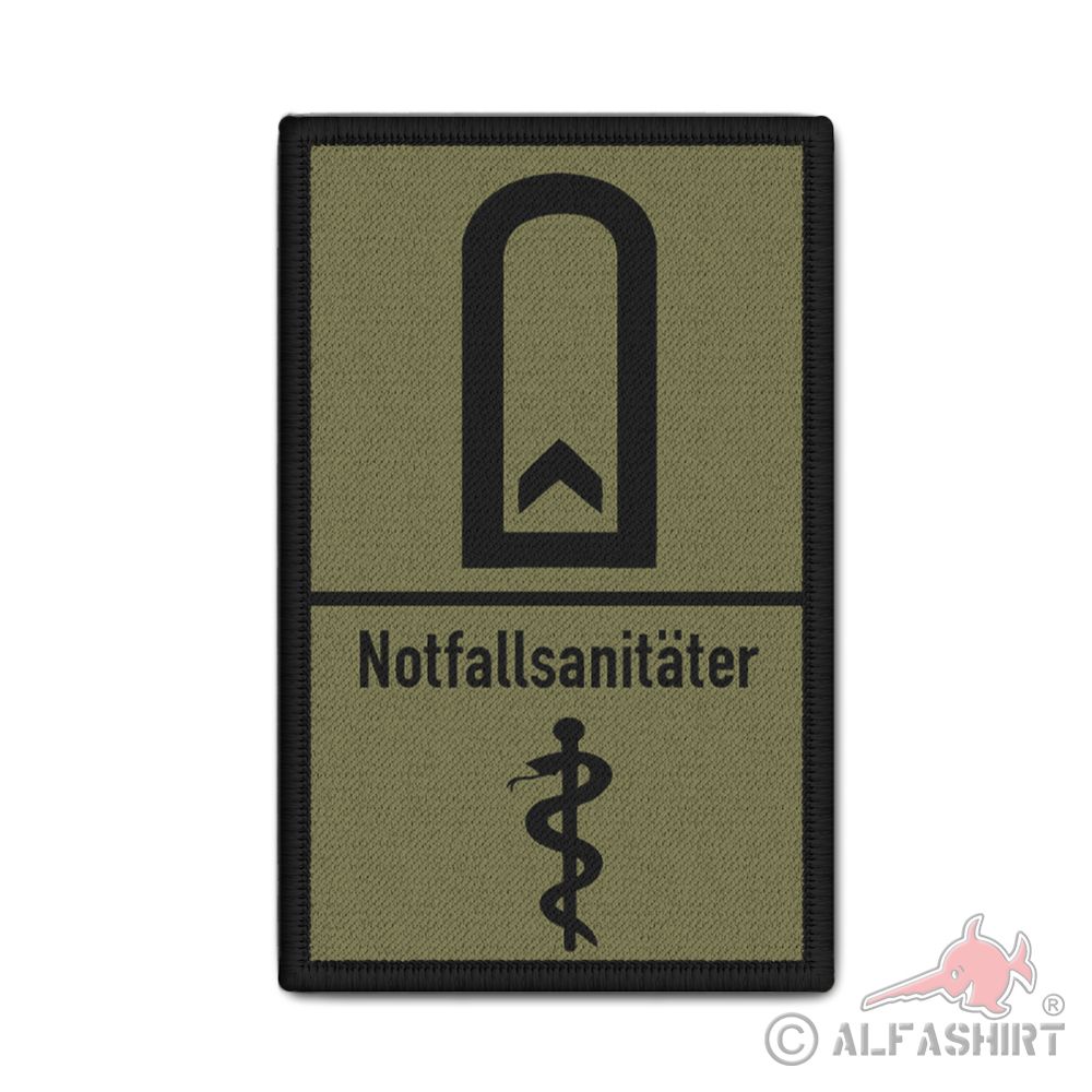 Patch Feldwebel Notfallsanitäter Äskulapstab Rank Patch Sanitäter 9,8x6cm #41041
