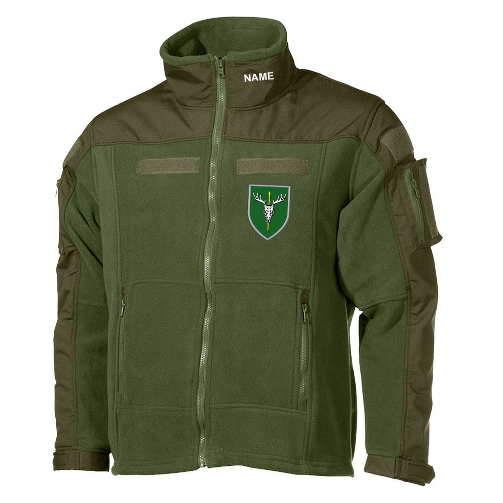 Fleecejacke JgBtl 91 Jägerbataillon GESTICKT Bundeswehr Tactical Unisex Klettfläche Patch #46985