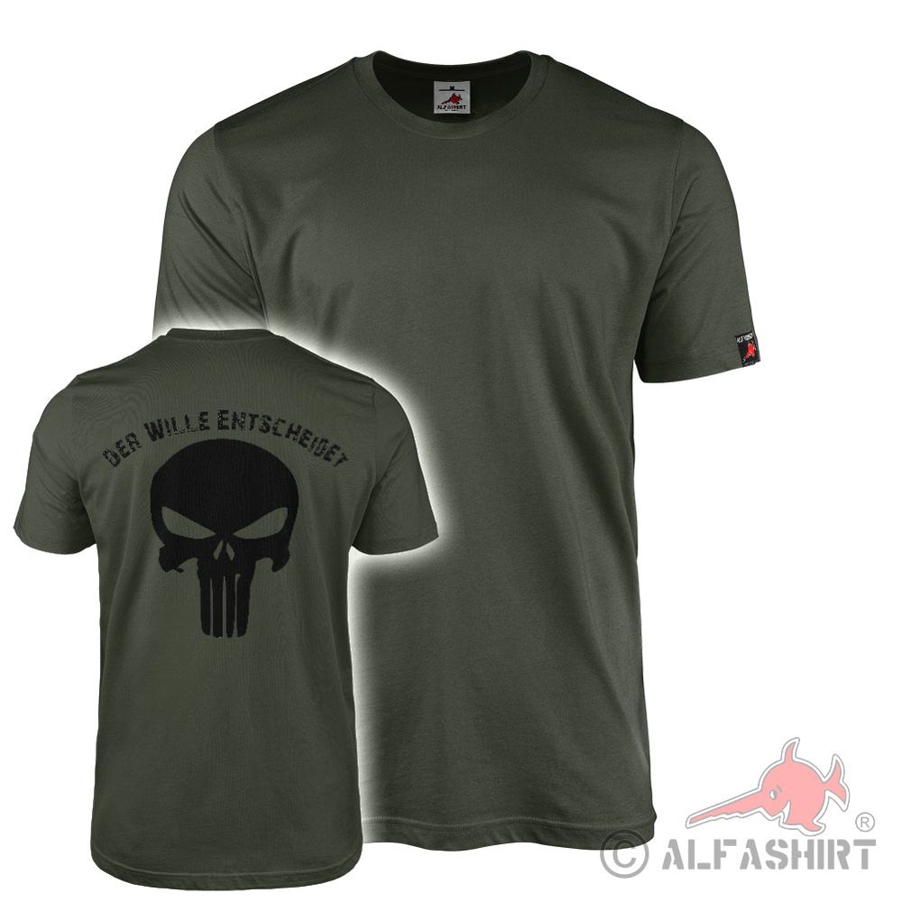 T-Shirt The Will Decides Facit Omnia Voluntas Skull Skull Army KSK#41360