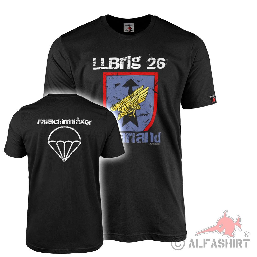 T-Shirt LLBrig 26 Airborne Brigade Saarland Falcon Arrow Coat of Arms Badge #43734