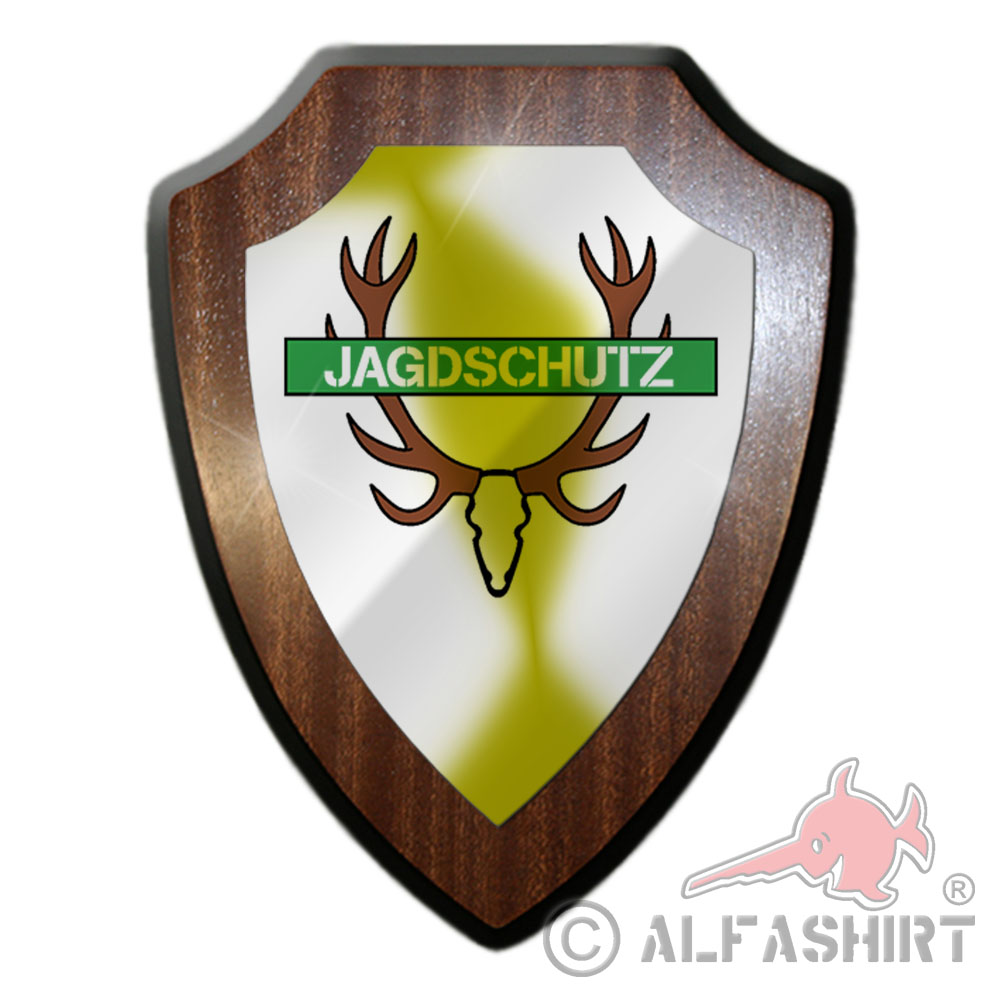 Heraldic shield hunting guardian hunter district forest hunting overseer antler # 27092