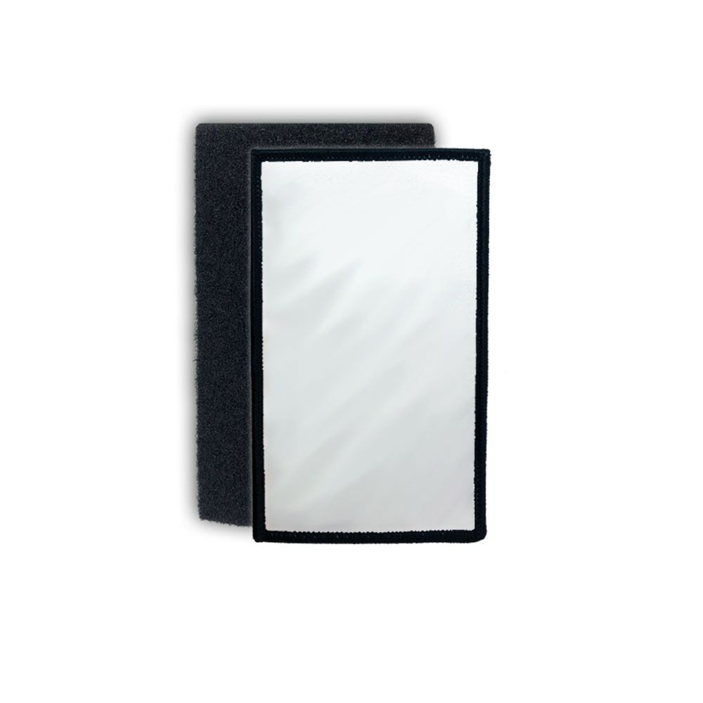 Patch 12x7cm rectangle white velcro fleece embroidered large sublimation #26470