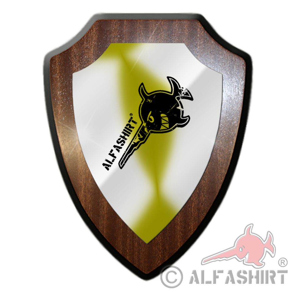 Heraldic shield Alfashirt Logo Military Military Shop Fun Sawfish Fish # 26532