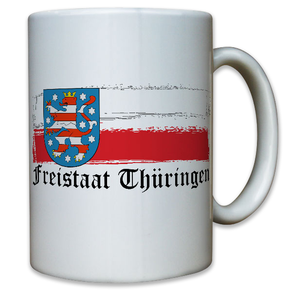 Freistaat Thüringen Deutschland Bundesland Löwe Wappen Abzeichen - Tasse #9219 t