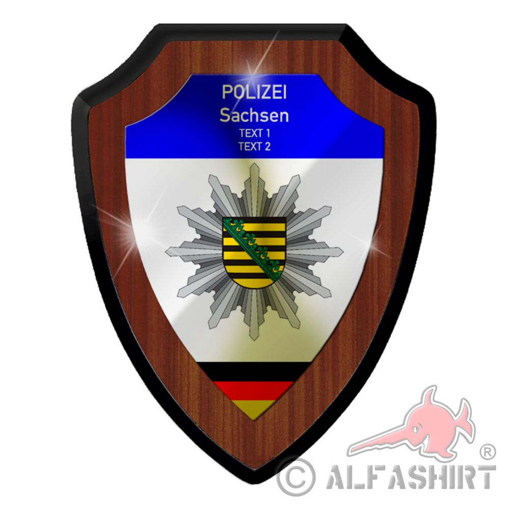 Coat of arms police Saxony personalizable period of service souvenir official #40055
