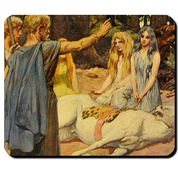 Wodan Heals Balders Horse Drawing Emil Doepler 1905 Magician - Mouse Pad # 16092