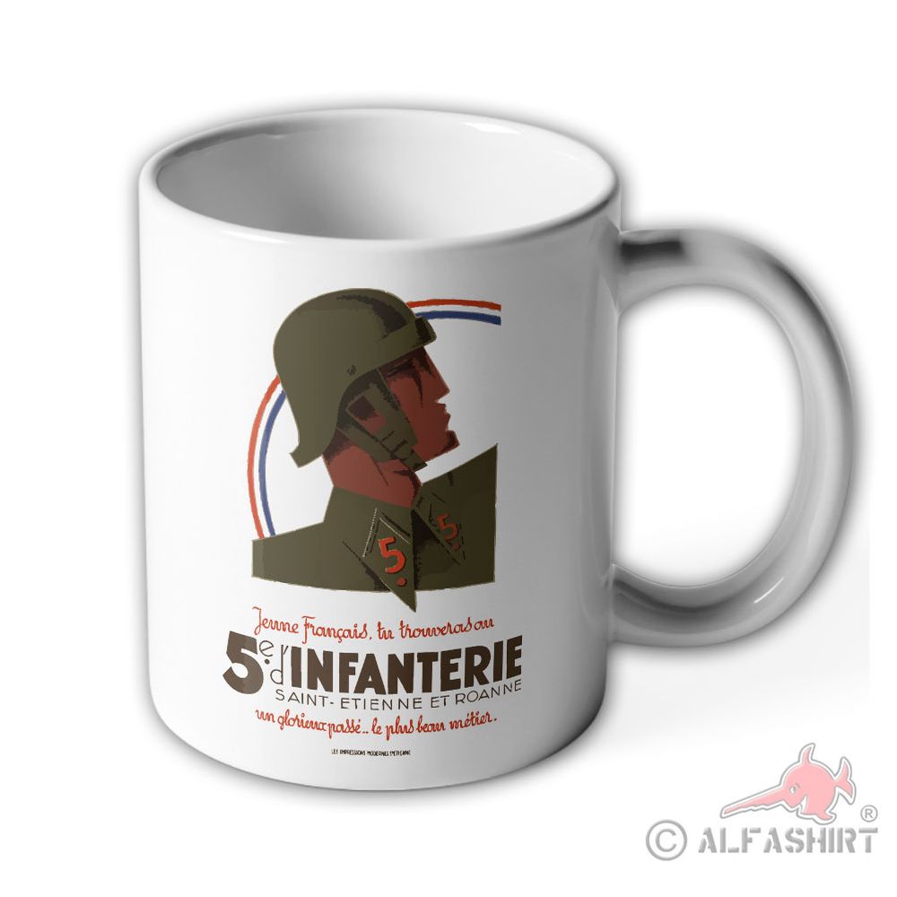 Tasse 5e régiment d'infanterie un glorieux passé le plus beau métier #40002