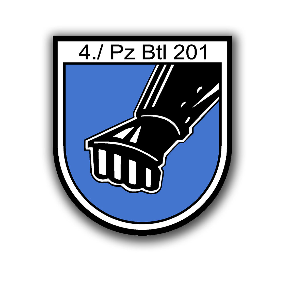 Aufkleber 10x9cm 4. Kompanie Panzerbataillon PzBtl 201 Panzerbrigade #A6965