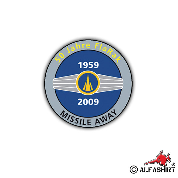 Aufkleber/Sticker 50 Jahre FlaRak BW Flugabwehr Raketen Flieger 7x7cm A1858